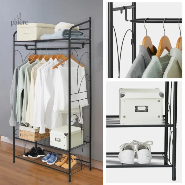 Meuble noir pratique pour accrocher vêtements