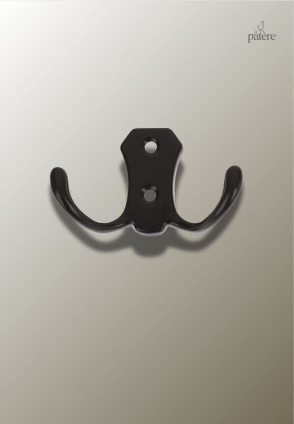 modern-3-2-hooks-coat-hook-wall-mounted-robe-clothes-rack-9raqs5-1 Patère porte manteau double crochet noir