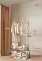 Meuble porte-manteau et chaussures crème