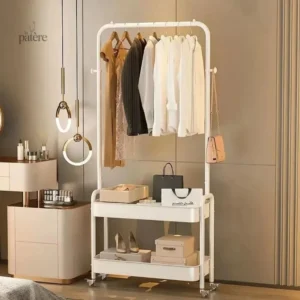Porte manteau design métallique blanc crème