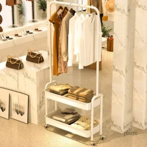 Porte manteau moderne en métal blanc et crème