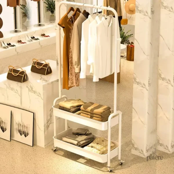 Porte manteau moderne en métal blanc et crème