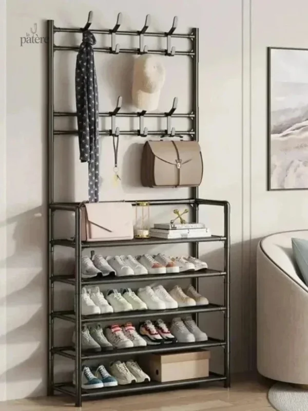 multi-ayer-shoe-rack-diy-organizer-clothes-storage-organi-pqyj6i-1 Meuble noir pour rangement de chaussures et manteaux