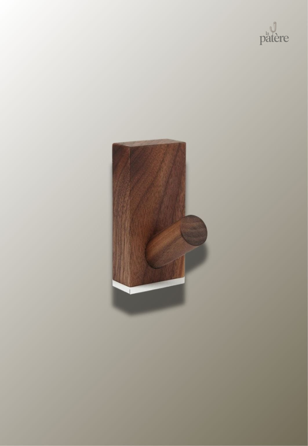 Patère porte manteau en bois foncé Grand Crochet