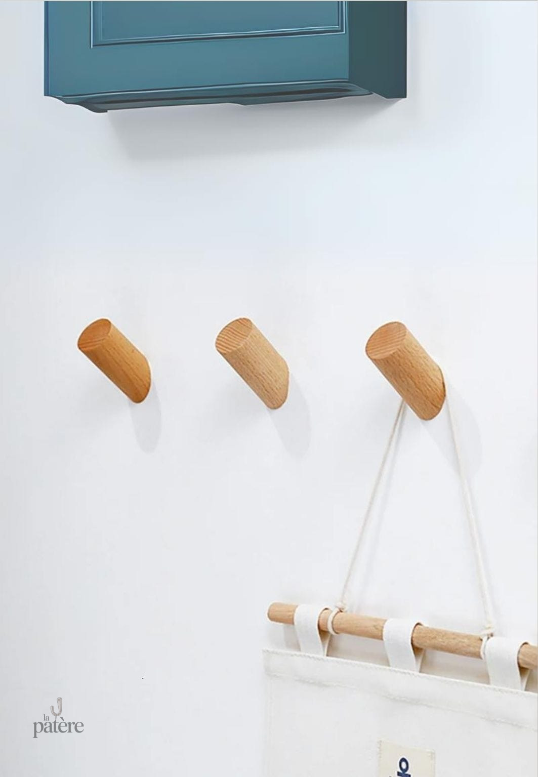 Patère porte manteau en bois clair Moyenne Branche