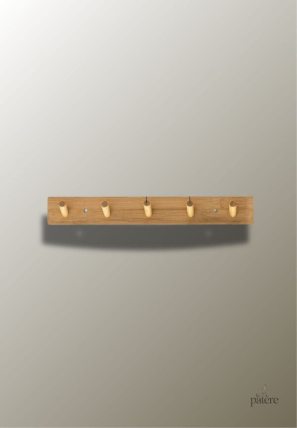 nordic-bamboo-wall-storage-coat-rack-with-hooks-clothes-h-3g3rao-1 Porte manteau mural en bois avec 5 picots pratiques