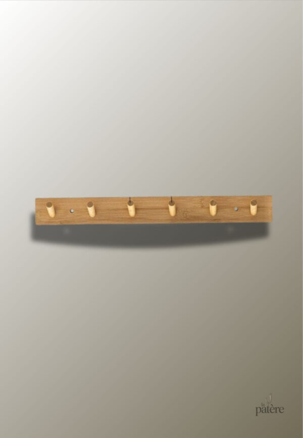 nordic-bamboo-wall-storage-coat-rack-with-hooks-clothes-h-pjyy7p-1 Porte manteau mural en bois avec 6 picots pour un rangement pratique