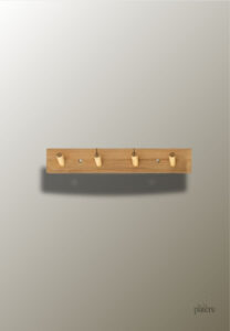 Porte manteau mural en bois avec 4 picots
