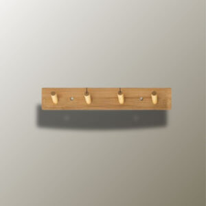 Porte manteau mural en bois avec 4 picots
