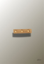 Porte manteau mural en bois avec 3 picots