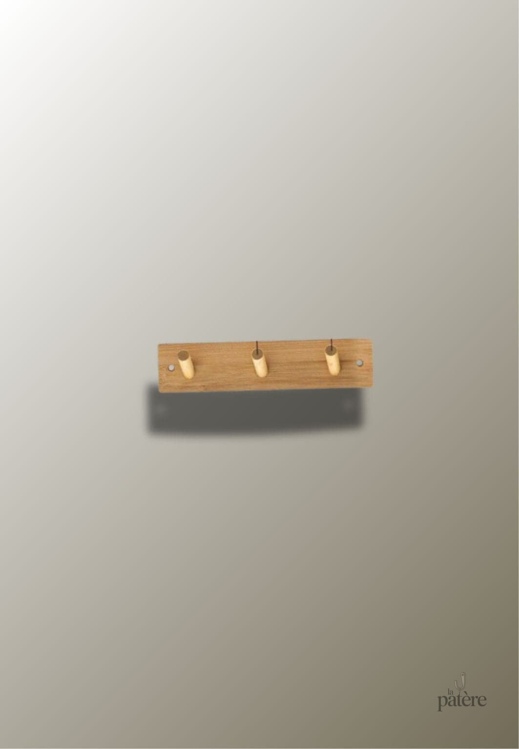 Porte manteau mural en bois avec 3 picots