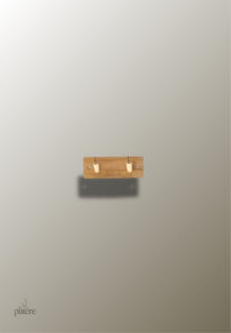 Porte manteau mural en bois avec 2 picots