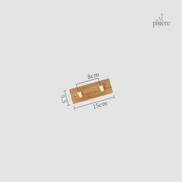 Porte manteau en bois, 2 picots pour un rangement efficace