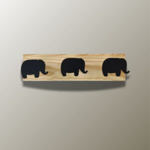 Porte manteau mural enfant Eléphant Noir