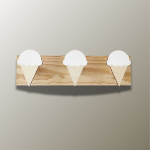 Porte manteau mural enfant Glace Blanche triple