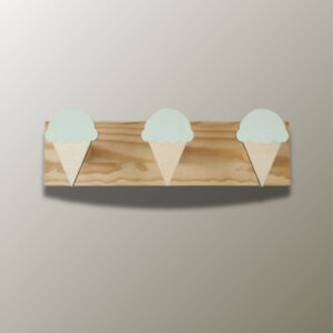 Porte manteau mural enfant triple Glace Verte
