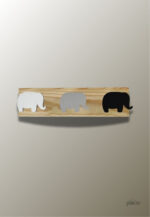 Porte manteau mural enfant éléphant multicolore