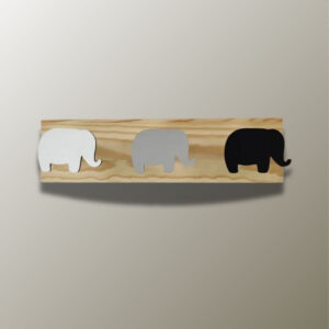 Porte manteau mural enfant éléphant multicolore