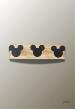 Porte manteau mural enfant Mickey Noir triple
