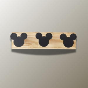 Porte manteau mural enfant Mickey Noir triple
