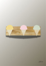 Porte manteau mural enfant triple Glace Multicolore