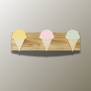 Porte manteau mural enfant triple Glace Multicolore