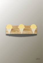 Porte manteau mural enfant triple Glace Jaune