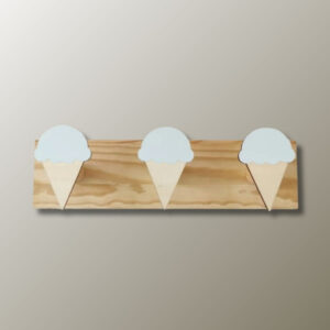 Porte manteau mural enfant Glace Bleu triple