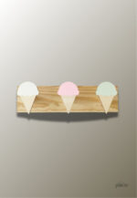 Porte manteau mural enfant triple Glace Multicolore