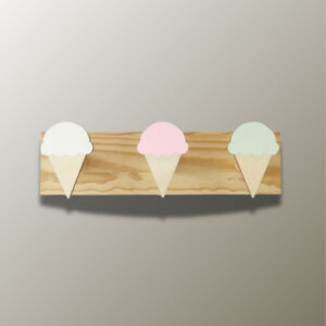 Porte manteau mural enfant triple Glace Multicolore