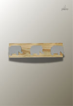 Porte manteau mural enfant éléphant gris triple