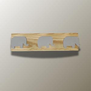 Porte manteau mural enfant éléphant gris triple