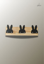 Porte manteau mural enfant Lapin Noir triple