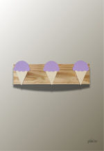 Porte manteau mural enfant triple Glace Violette