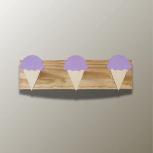 Porte manteau mural enfant triple Glace Violette