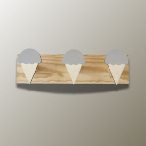 Porte manteau mural enfant triple Glace Grise