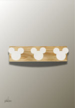 Porte manteau mural enfant Mickey Blanc triple