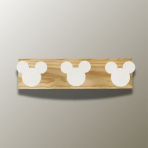 Porte manteau mural enfant Mickey Blanc triple