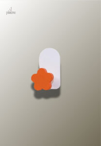 Patère porte manteau Fleur orange pour enfant