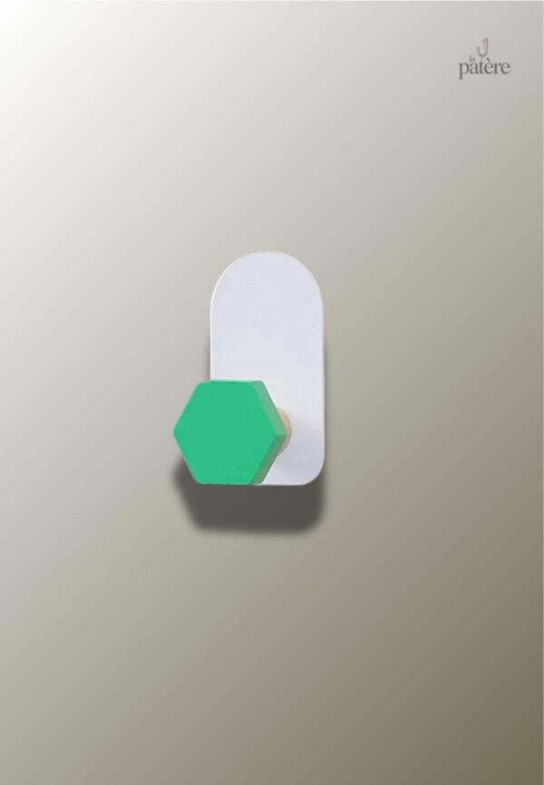 Patère porte manteau hexagonale verte pour enfant