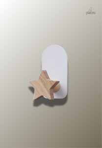 Patère porte manteau étoile en bois pour enfant