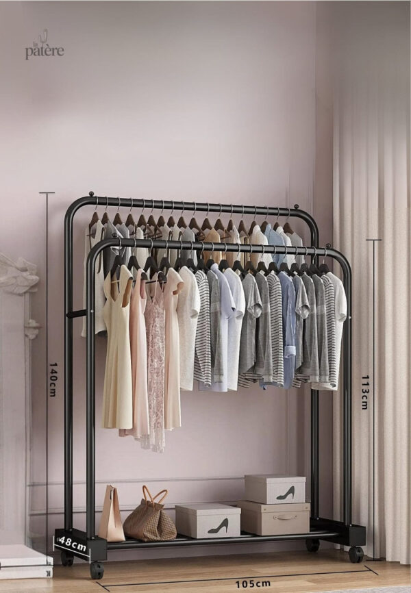 office-chairs-coat-shelves-shoe-storage-unit-standing-coa-cf0onv-1 Meuble porte-manteau et chaussures noir sur roulettes