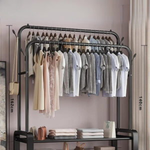 Meuble porte manteau et chaussures noir grand dressing fixe