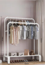 Meuble porte-manteau et chaussures blanc fixe