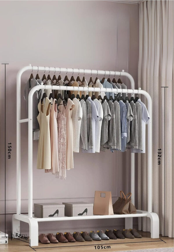 Meuble porte-manteau et chaussures blanc fixe