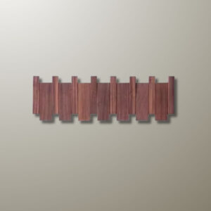 Porte manteau mural en bois foncé avec 6 patères design