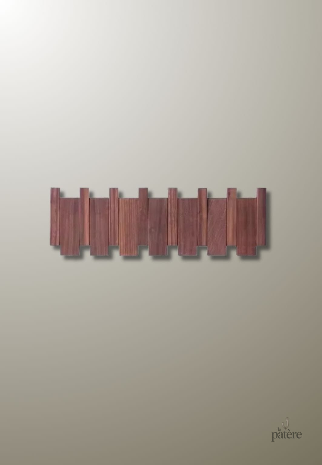 Porte manteau mural design en bois foncé 6 patères