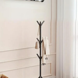 Porte manteau mini noir sur pied, design moderne et compact
