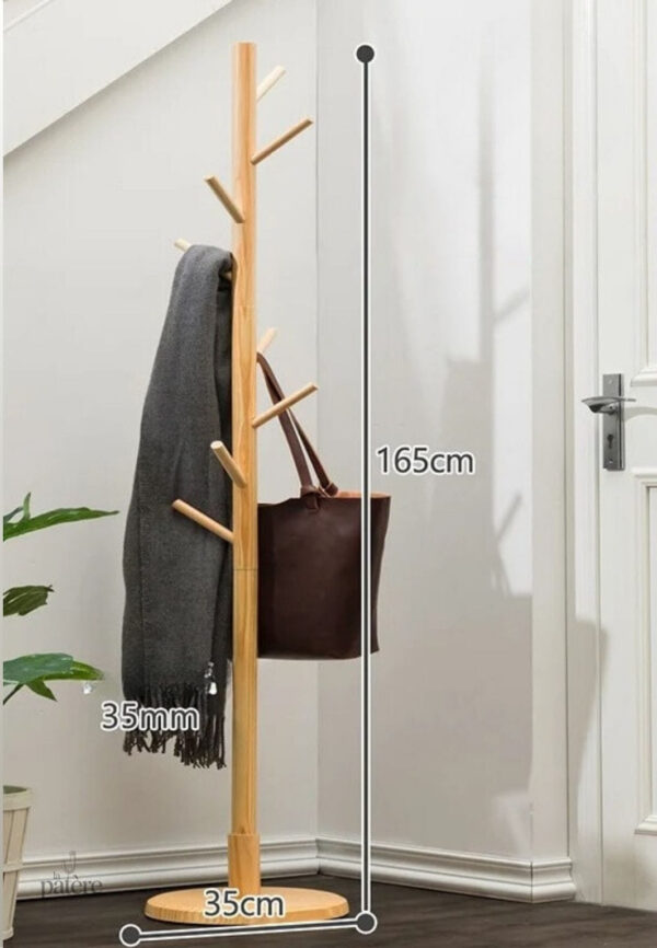 Porte manteau sur pied Arbre en bois avec base en disque