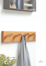 Porte manteau mural en bois à 4 branches
